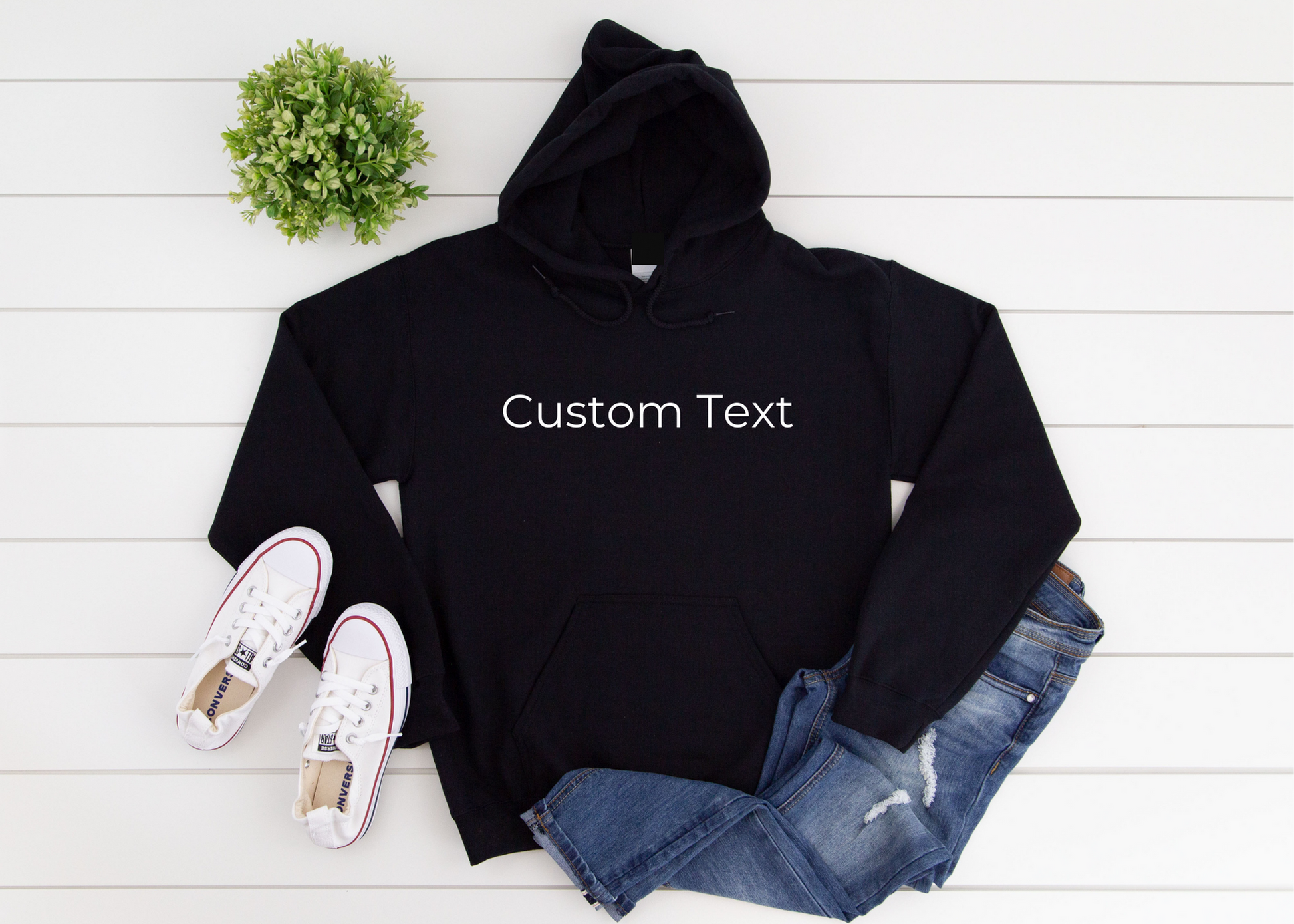 Custom Hoodie - text only centred – Wildflower Creative